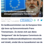 EU-Landbouwministers Boos Op Klimaatcommissaris Timmermans