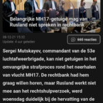 Belangrijke MH17-Getuige Mag Van Rusland Niet Spreken In Rechtbank